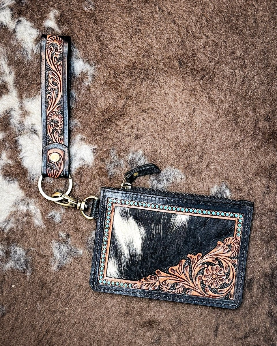 Apache Twilight Handtooled Hairon Leather Card Holder by Myra Bag - Image 4