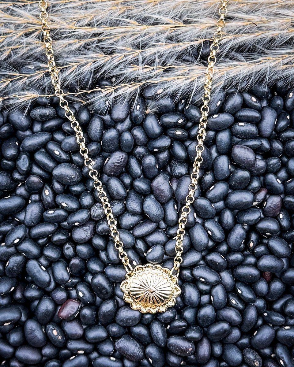 Aurelia Crest 18K Gold Plated Concho Necklace