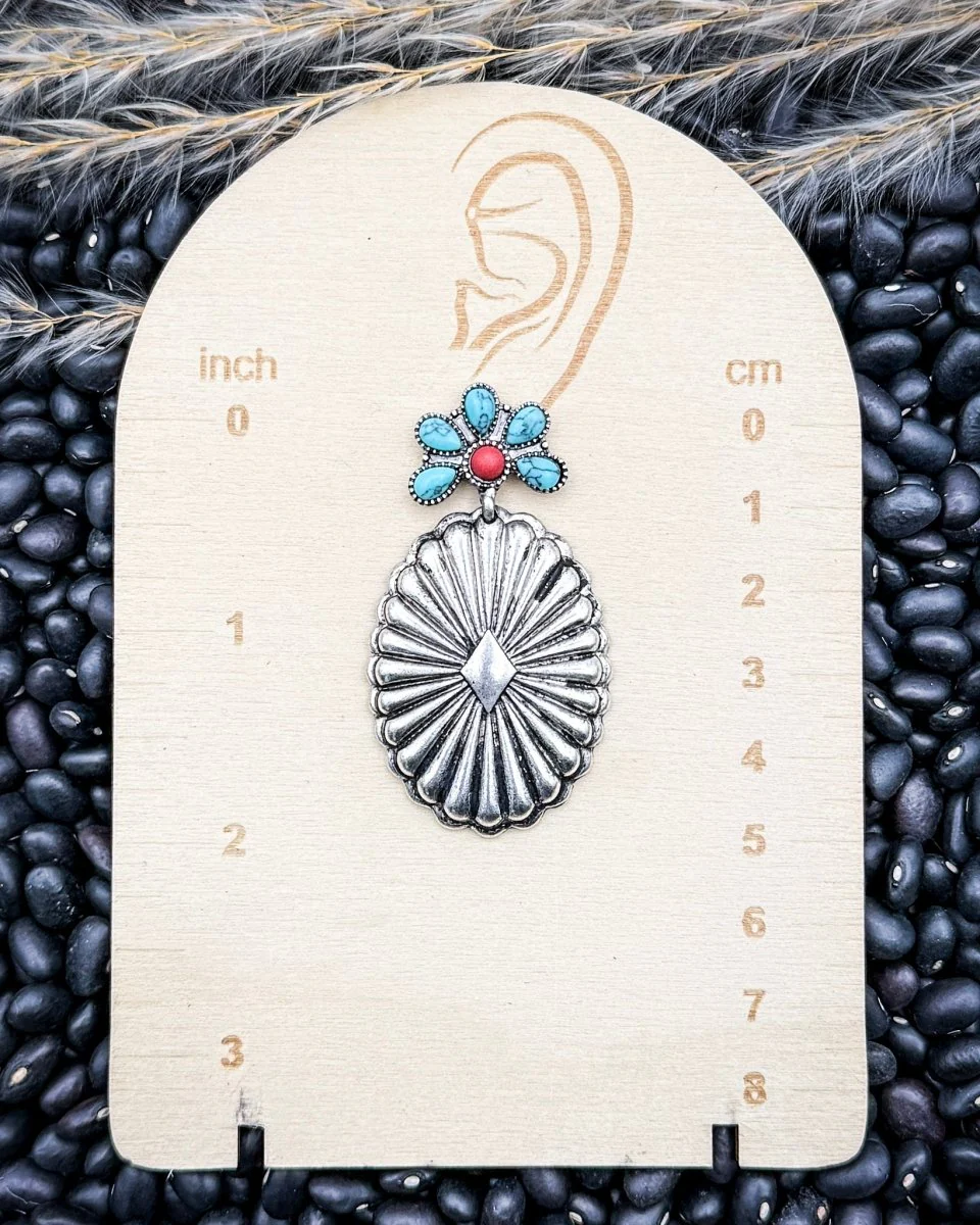 Avaline Concho Drop Stud Earrings - Image 3