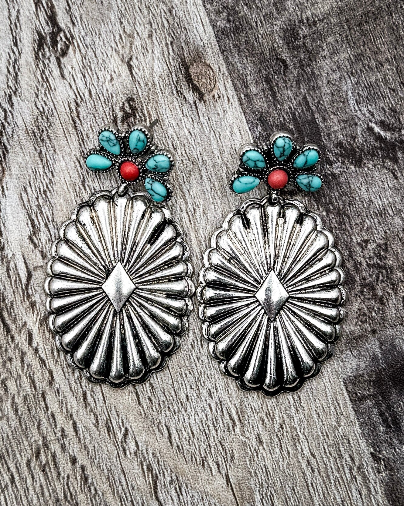 Avaline Concho Drop Stud Earrings - Image 4