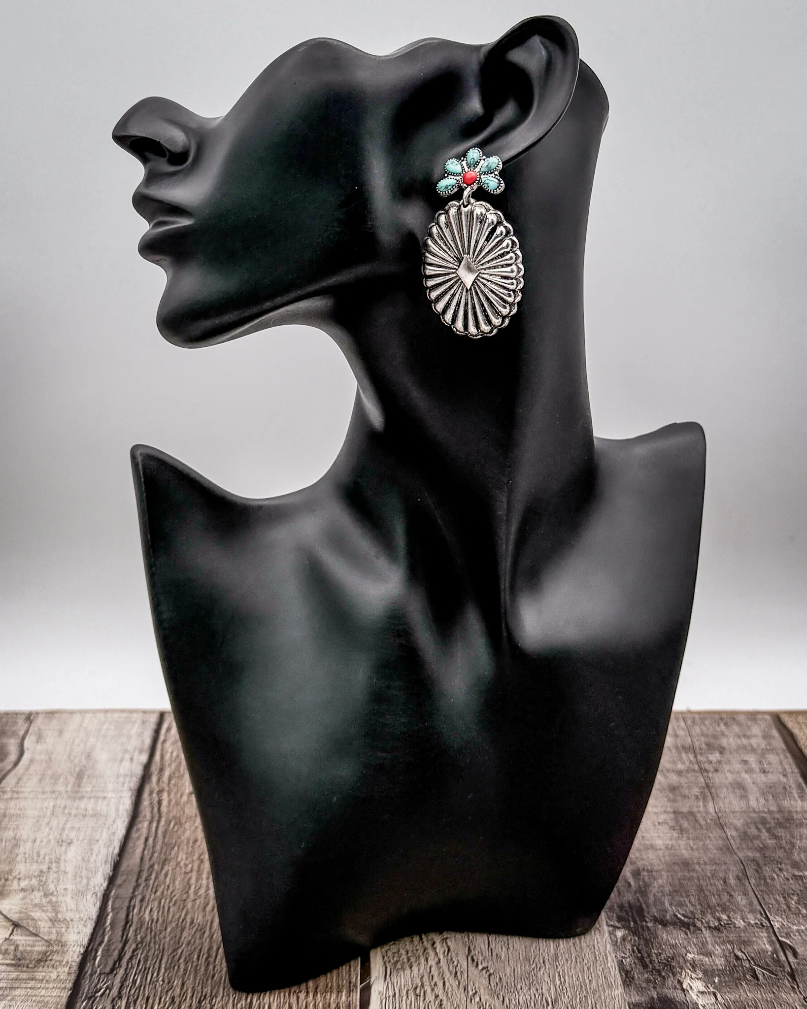 Avaline Concho Drop Stud Earrings - Image 5