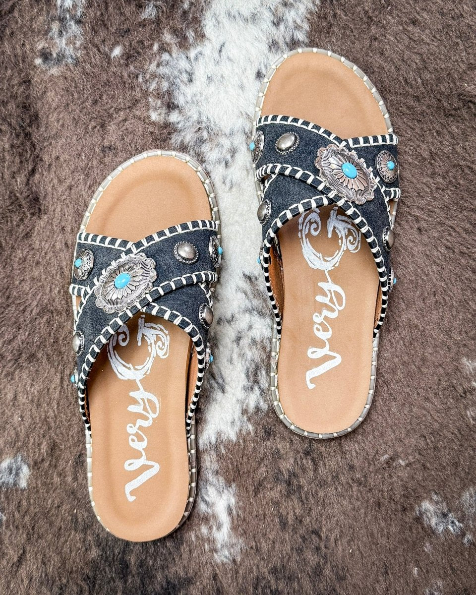 Betsy Concho Sandal in Black by Very G - Image 5