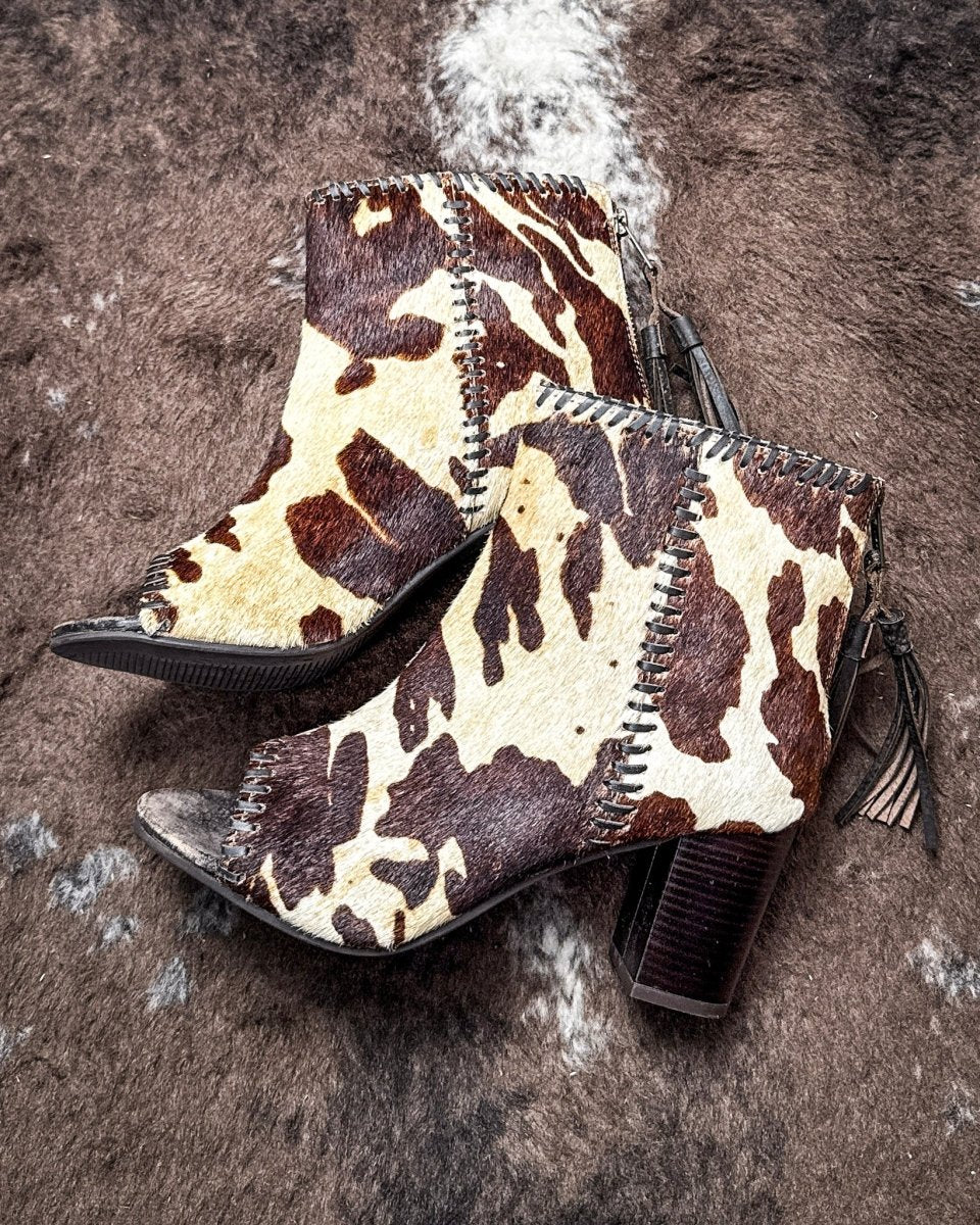 Betsy Cow Print Heel in Brown by Roper - Image 3