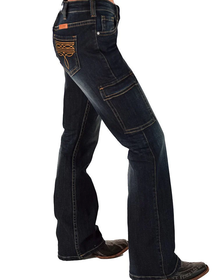 Boot Stitch Cargo Bootcut Jeans by Cowgirl Tuff - Image 3