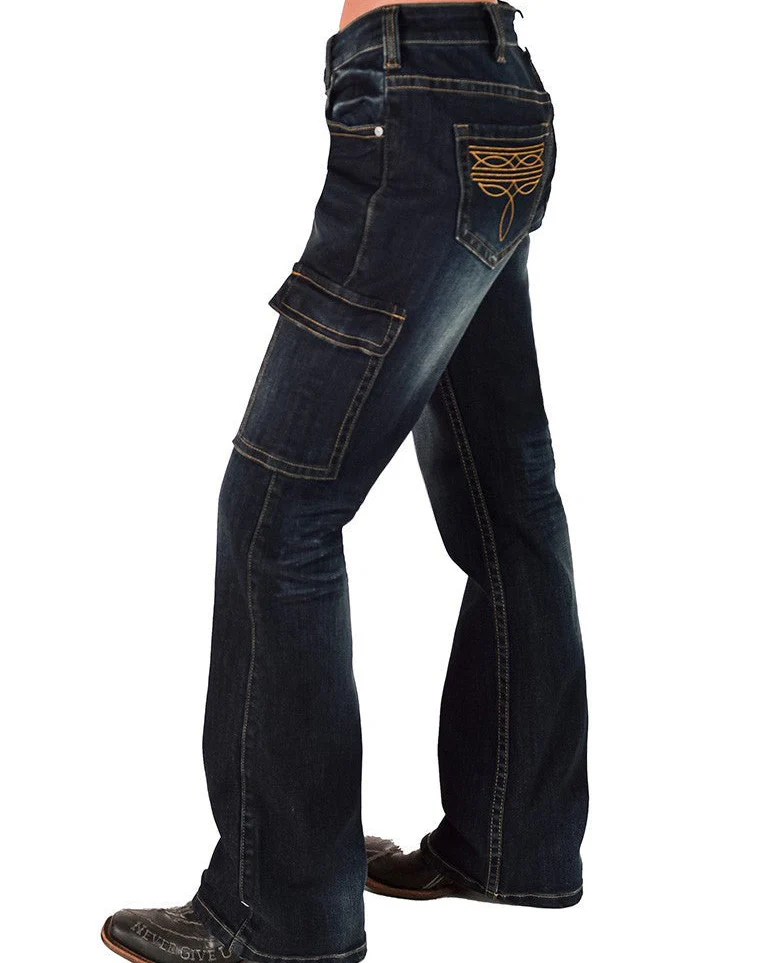 Boot Stitch Cargo Bootcut Jeans by Cowgirl Tuff - Image 4