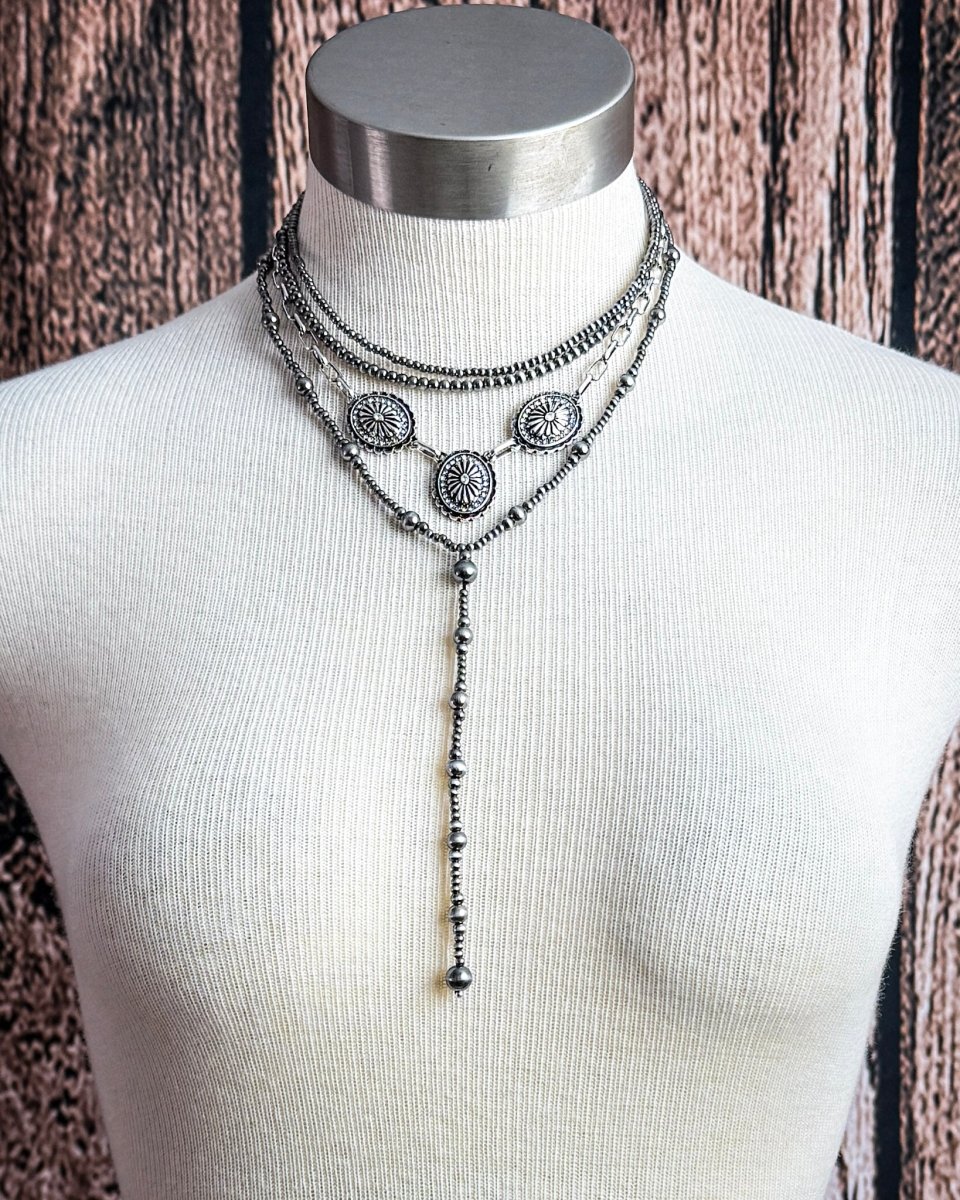 Briarwick Four Strand Concho Lariat Necklace Set - Image 2