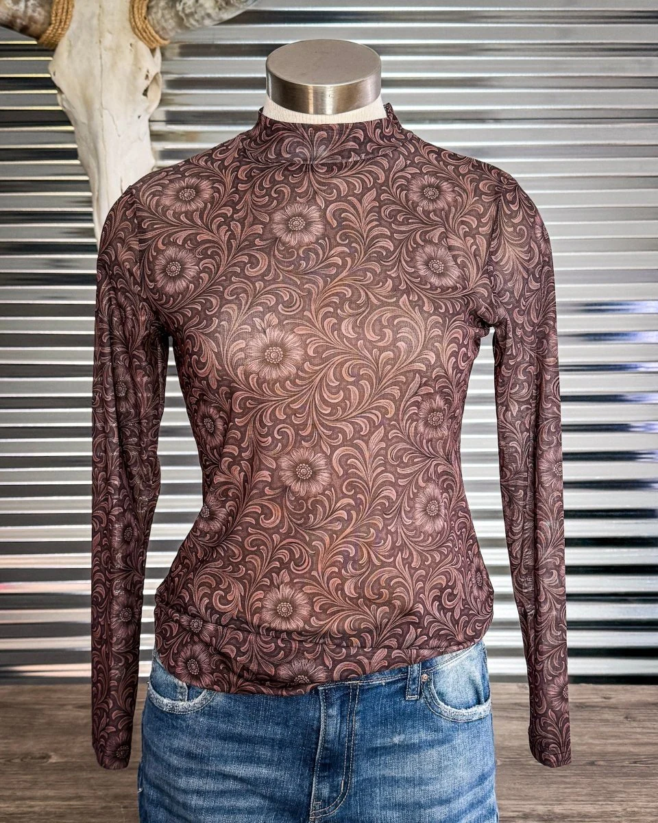 Bronzed Bloom Mesh Top by Sterling Kreek - Image 4