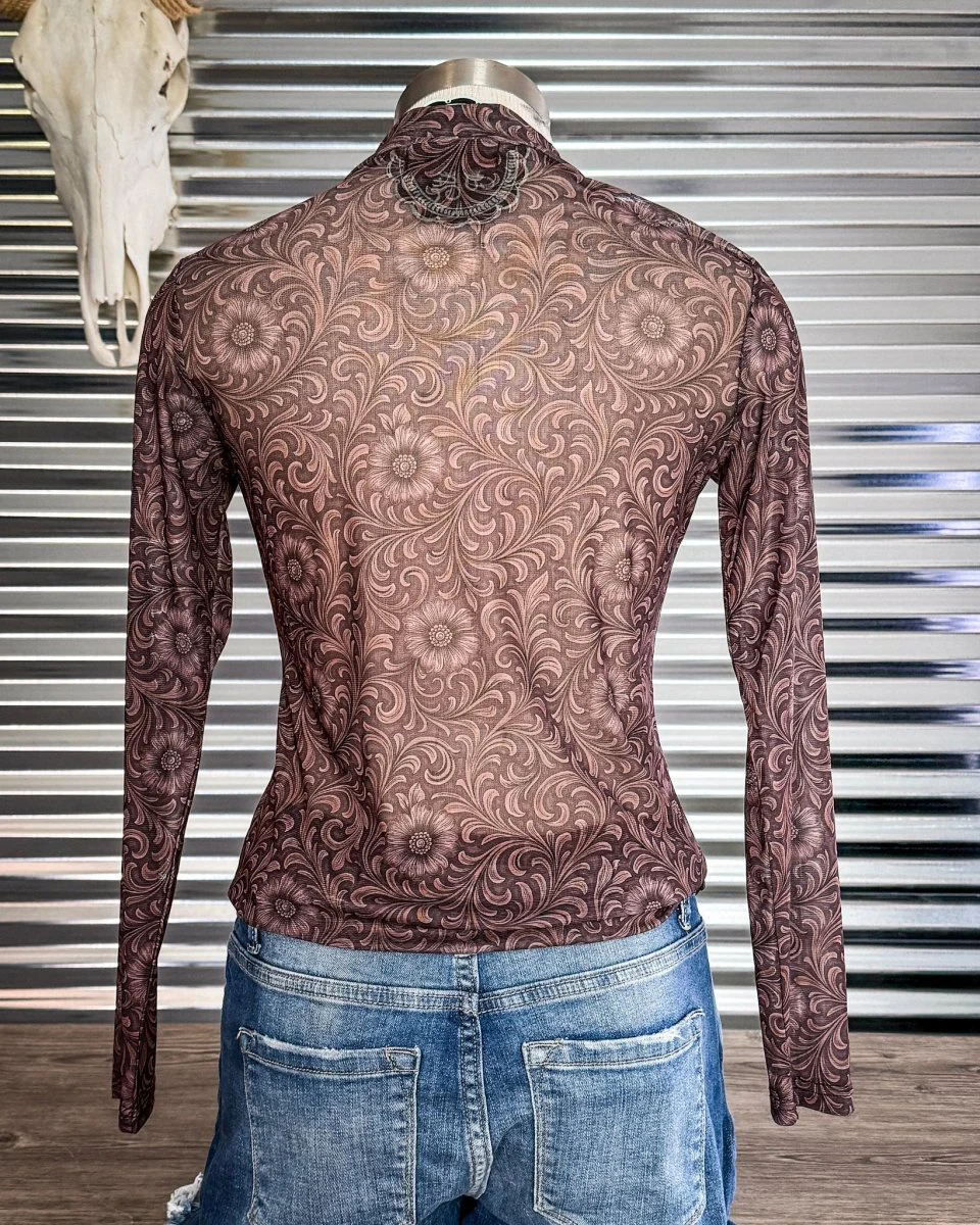 Bronzed Bloom Mesh Top by Sterling Kreek - Image 5