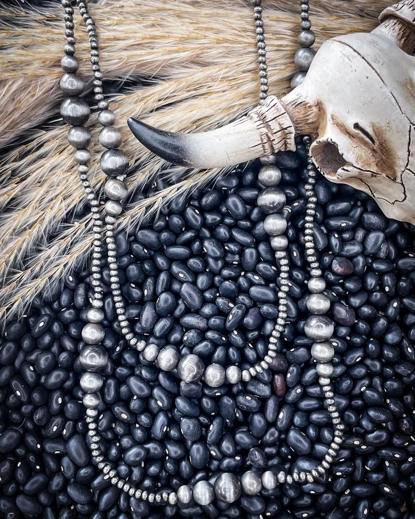Bunk Navajo Style Pearl Layer Fashion Necklace
