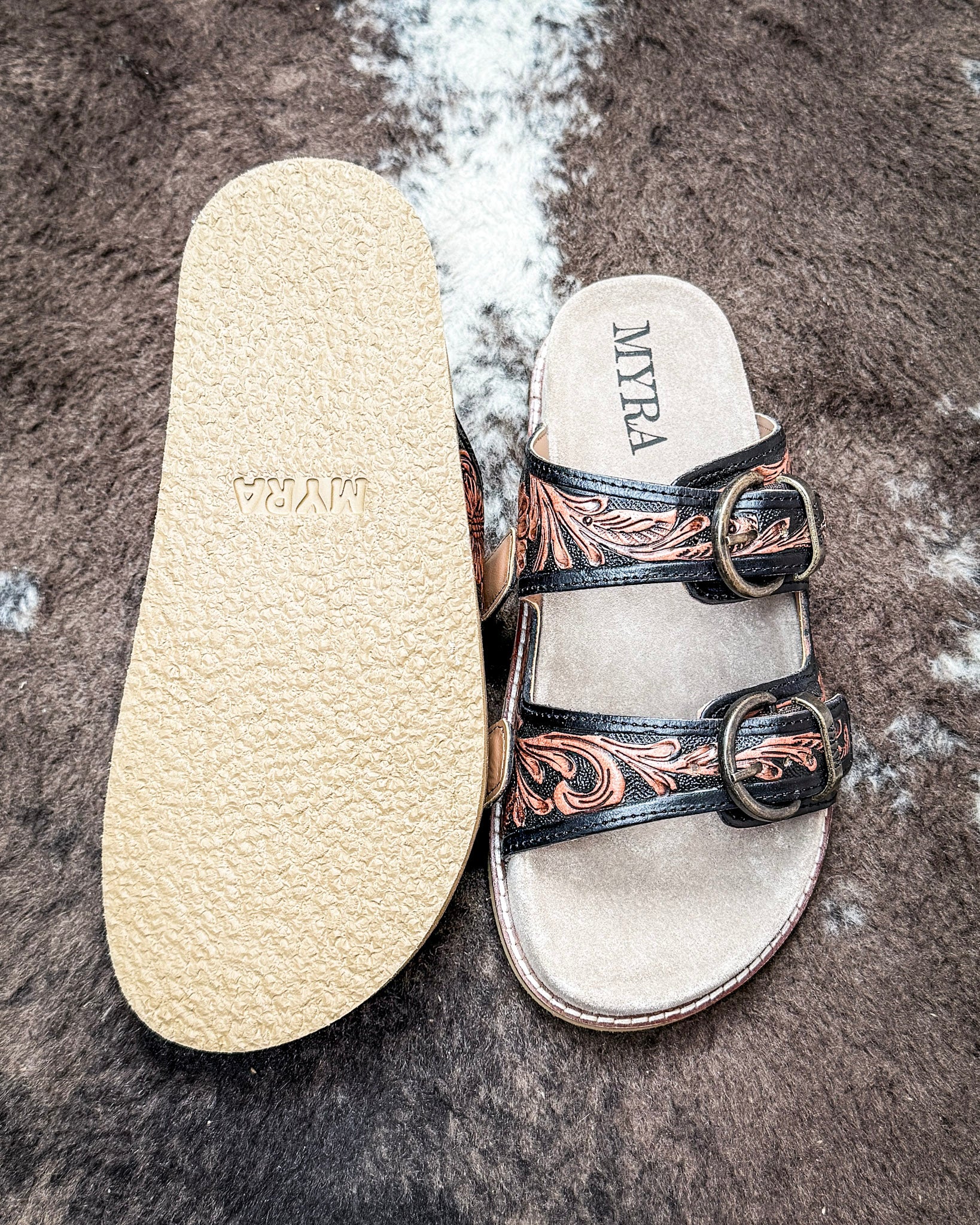 Canyon Ember Western Hand-Tooled Sandals by Myra Bag - Image 6