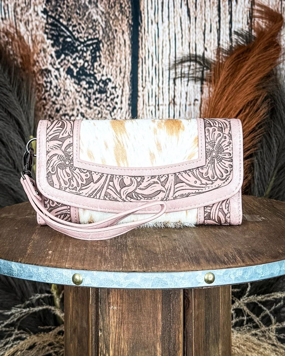 Canyon Ridge Hide Wristlet Wallet in Pink by Montana West - Image 3