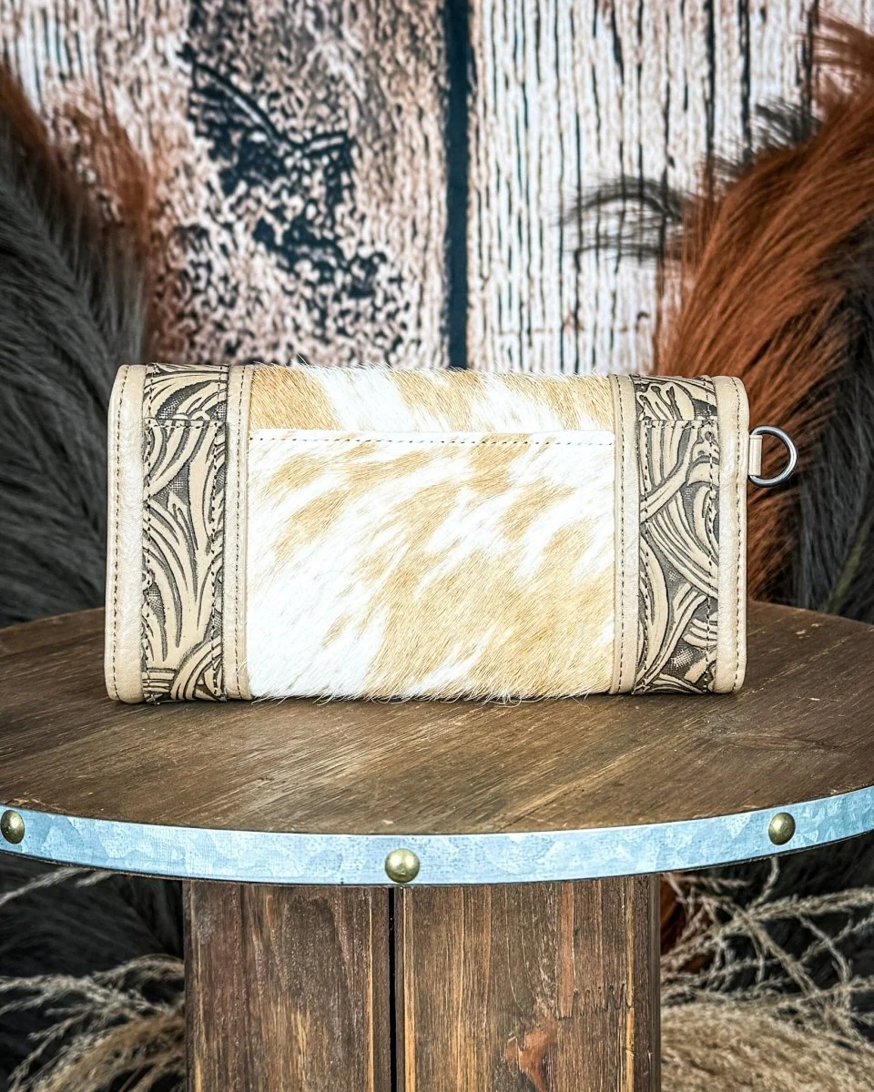 Canyon Ridge Hide Wristlet Wallet in Tan by Montana West - Image 4