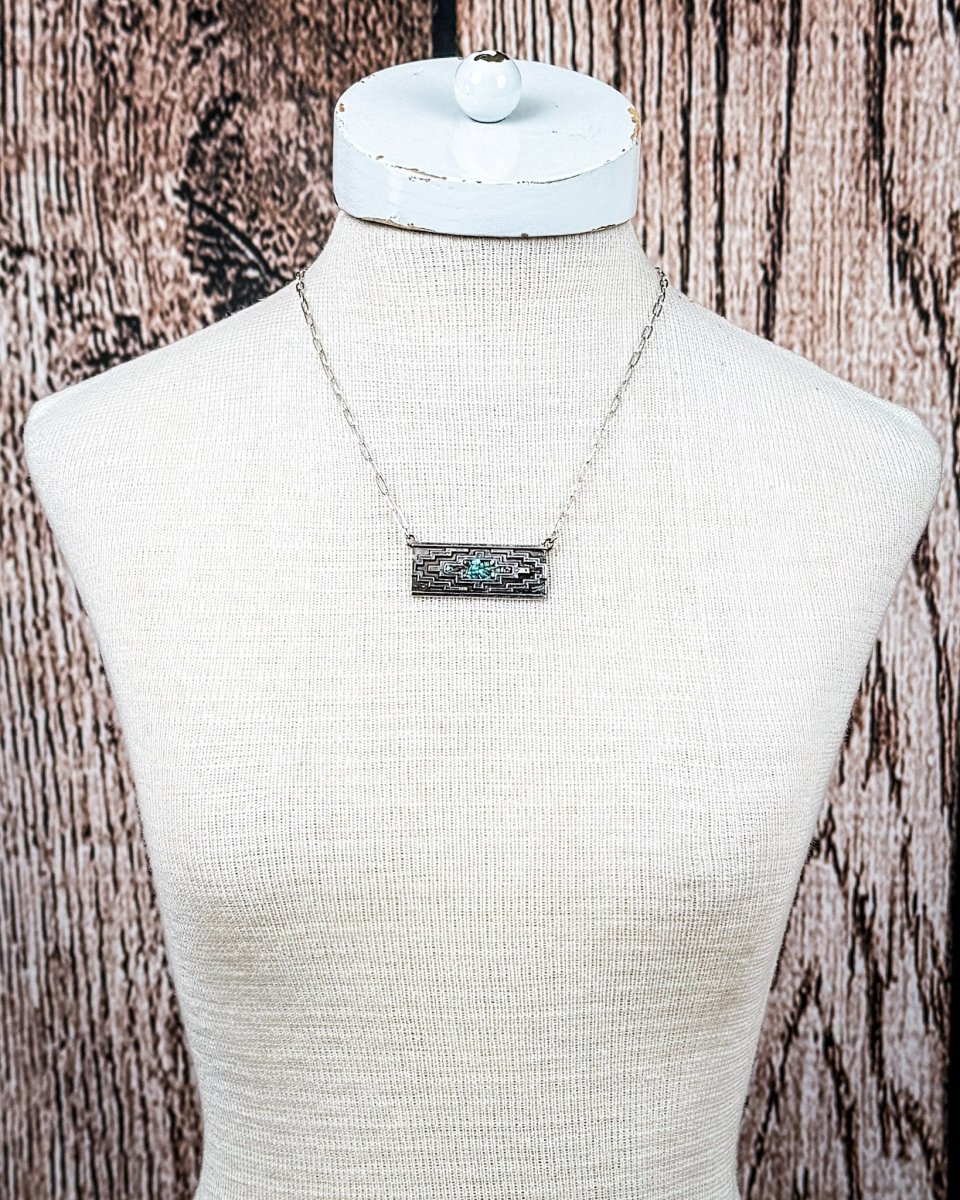 Canyonline Inlay Geo Bar Necklace - Image 3