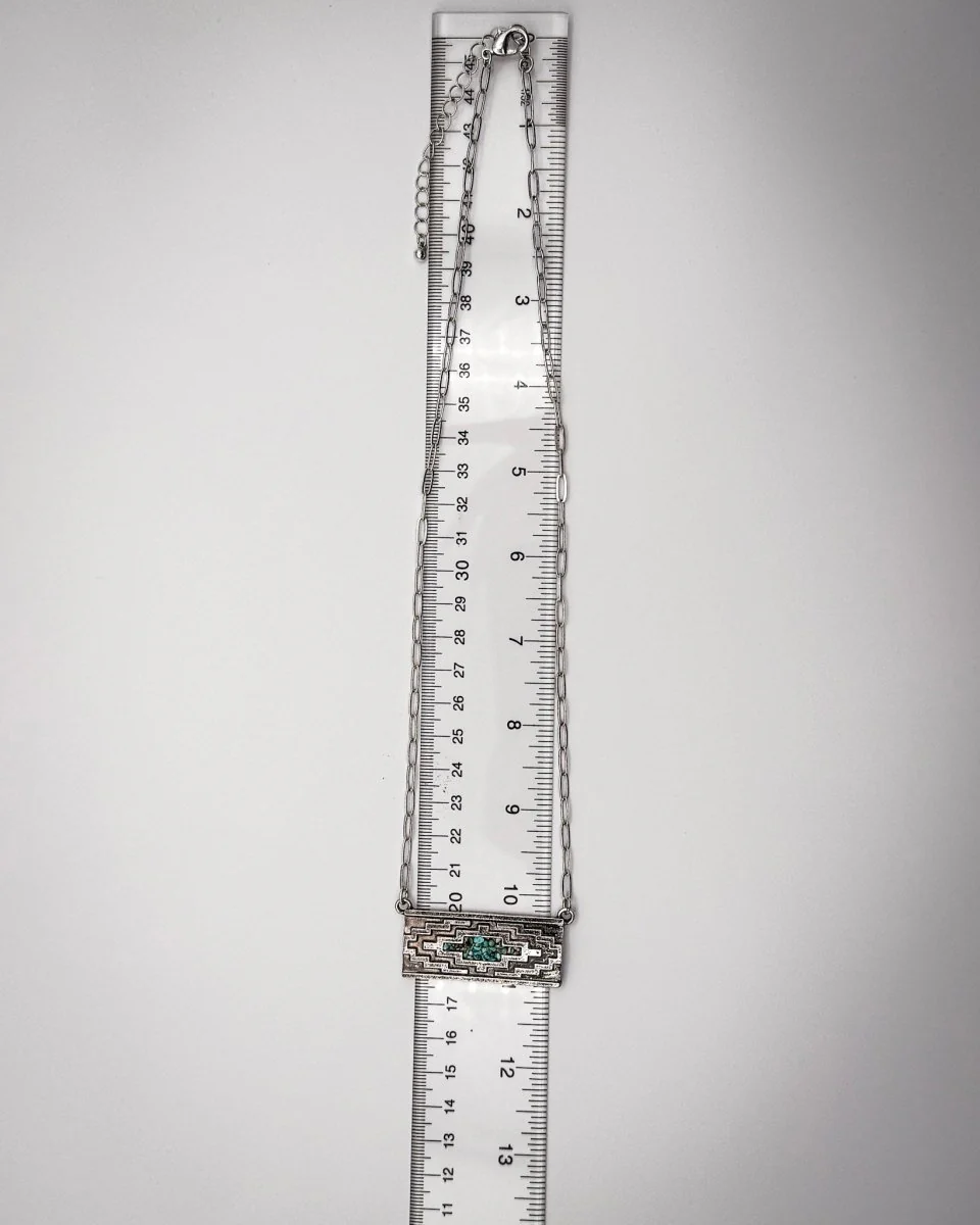 Canyonline Inlay Geo Bar Necklace - Image 4