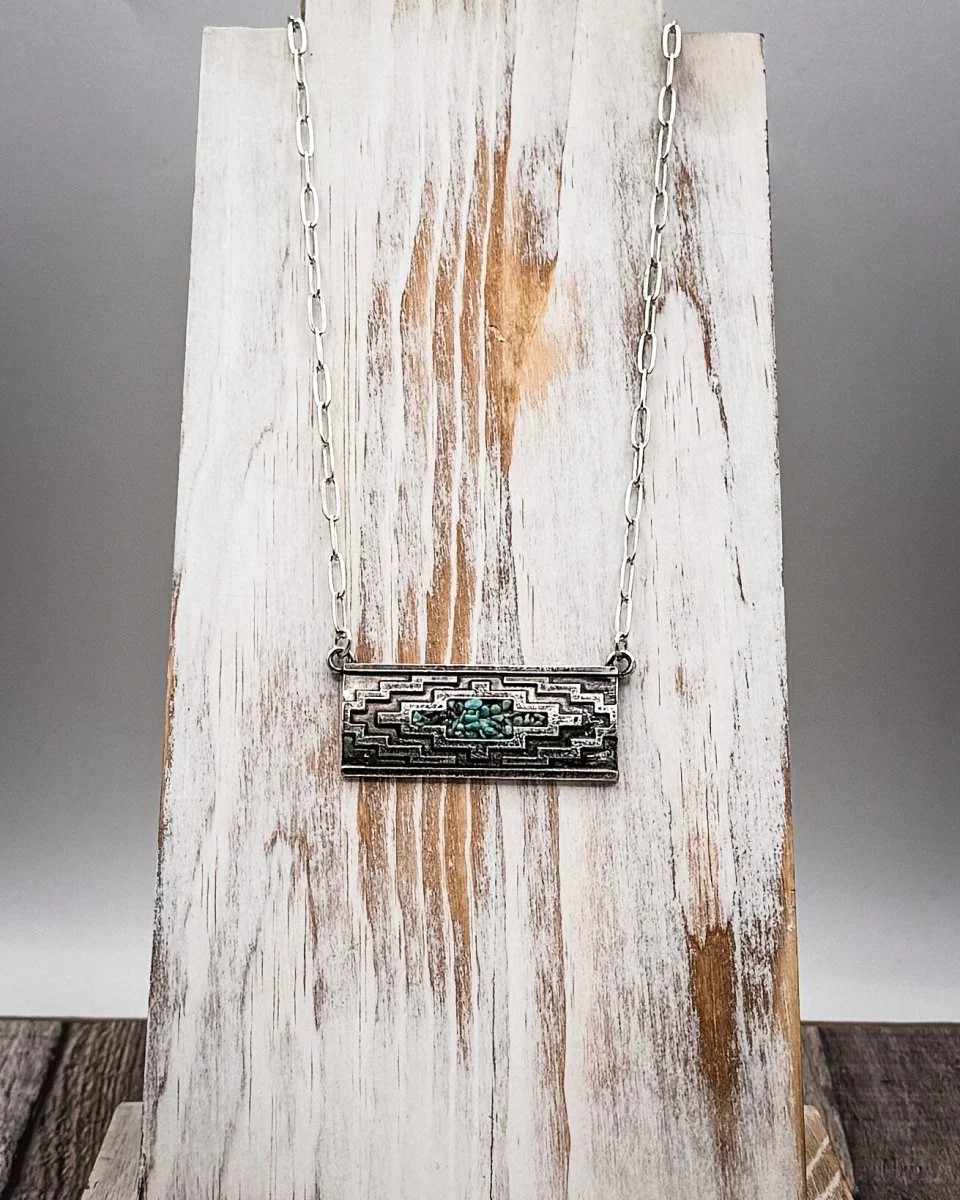Canyonline Inlay Geo Bar Necklace - Image 5