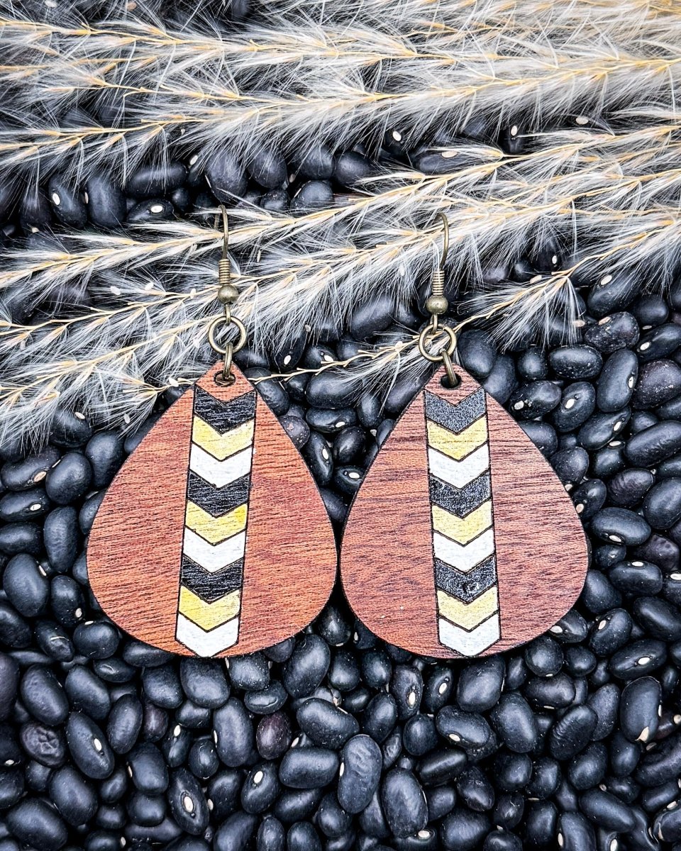 Cedar Lane Wood Teardrop Earrings in Brown Multi - Image 2