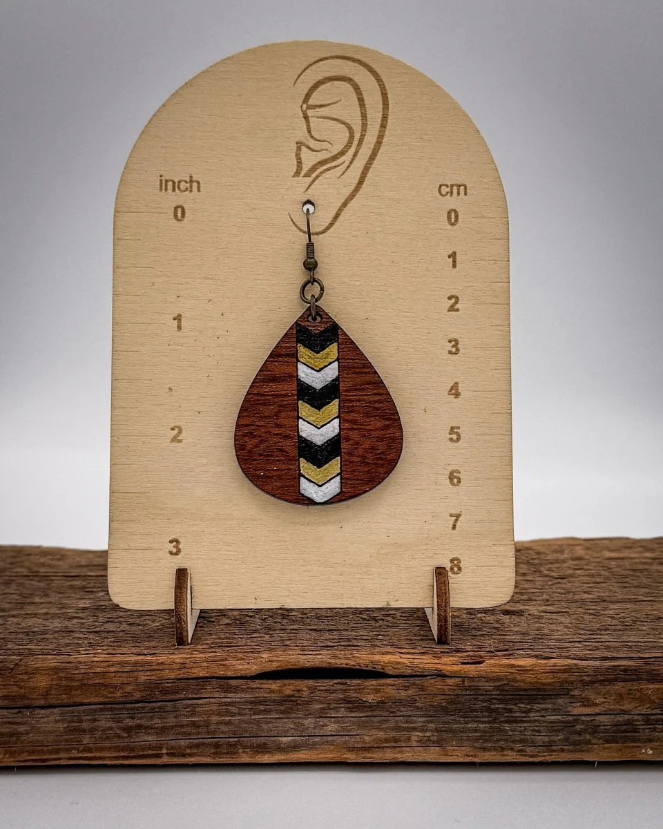 Cedar Lane Wood Teardrop Earrings in Brown Multi - Image 4