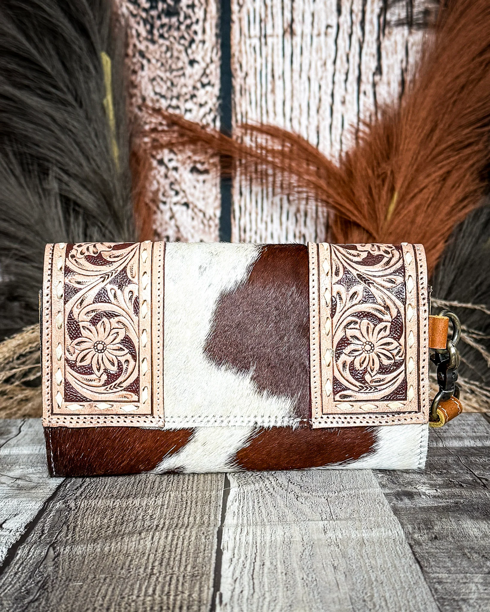 Concho & Hide Tooled Leather Wallet and Wristlet by Countryside Co. - Image 4