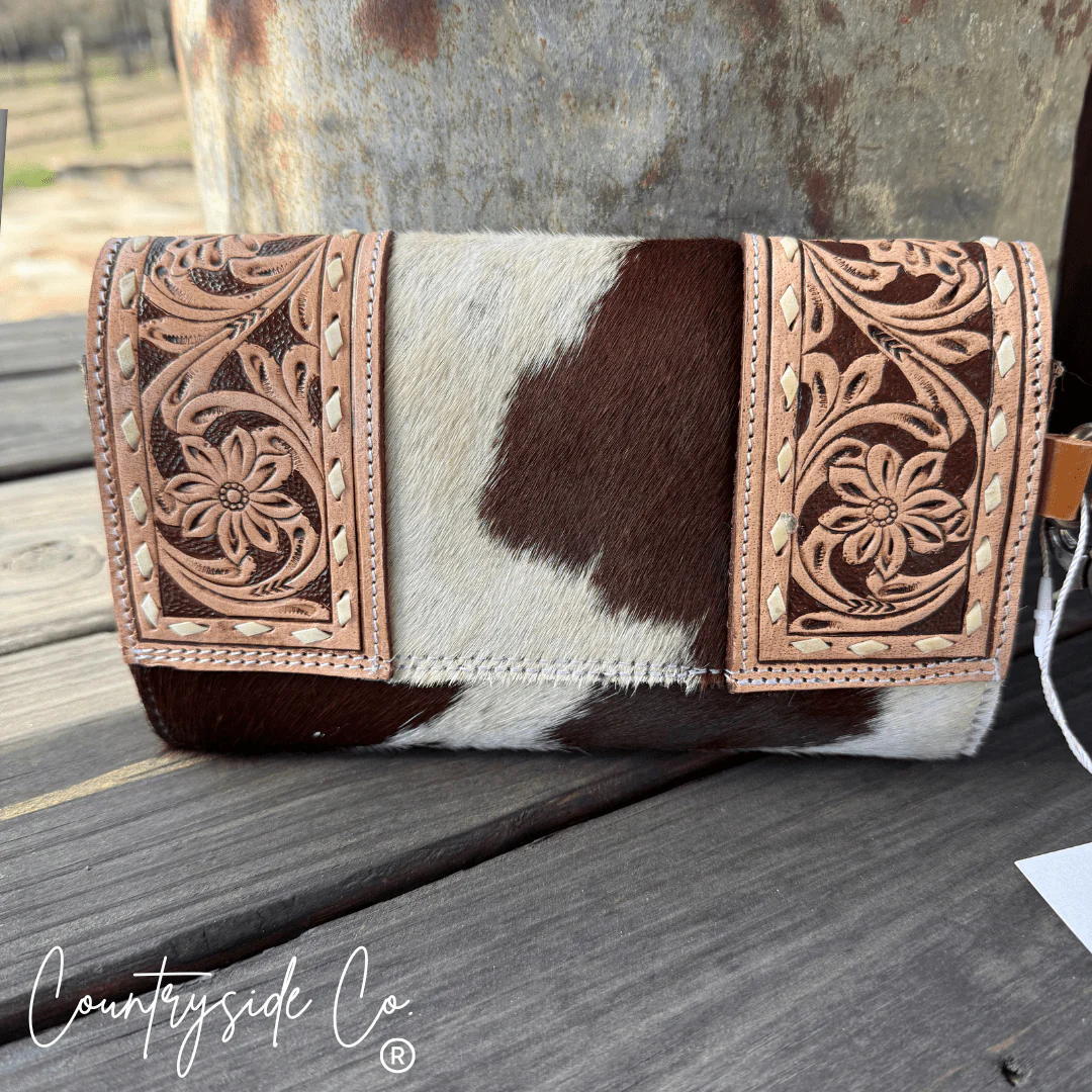 Concho & Hide Tooled Leather Wallet and Wristlet by Countryside Co. - Image 9