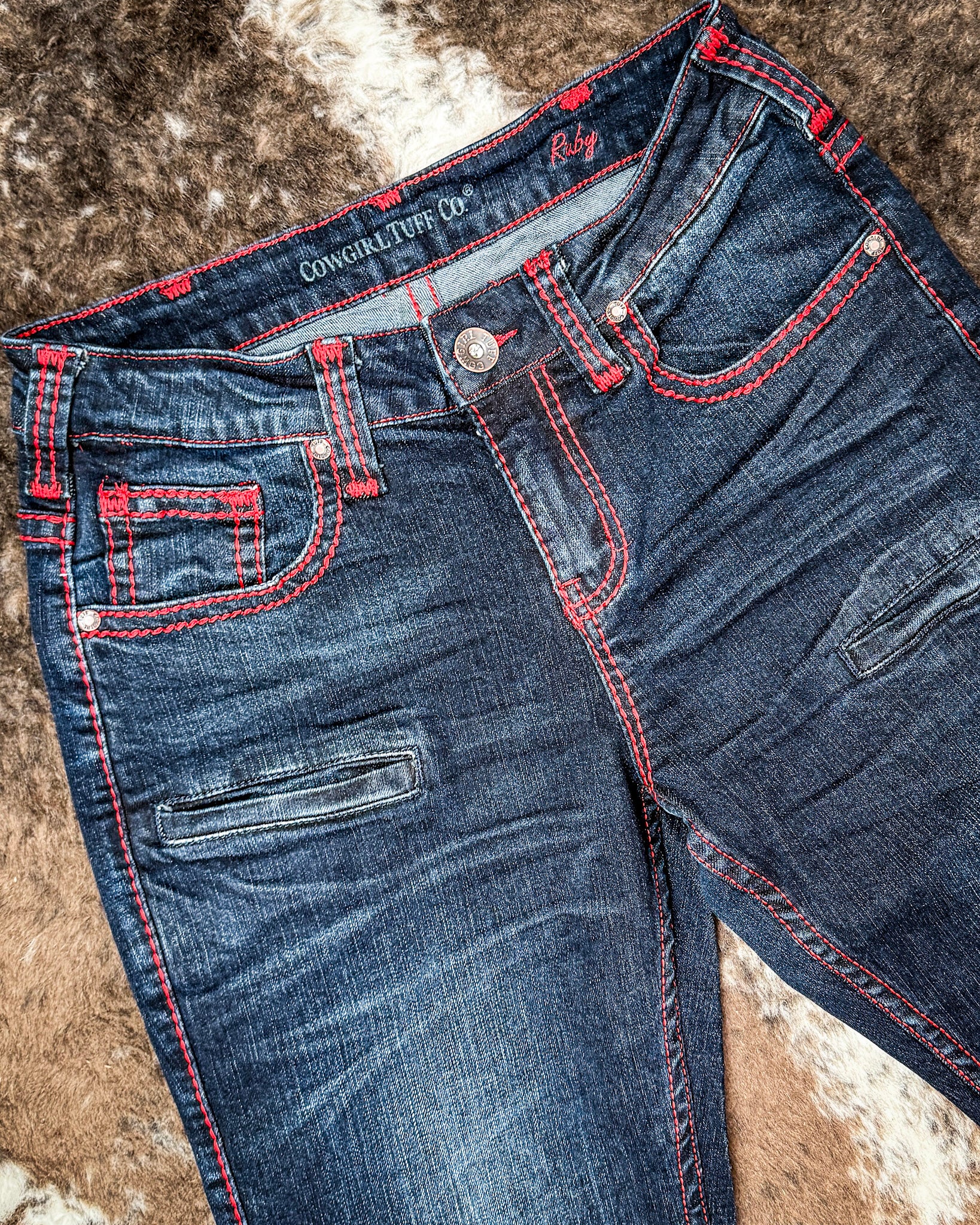 Ruby Natural Waist Bootcut Jeans by Cowgirl Tuff - Image 5