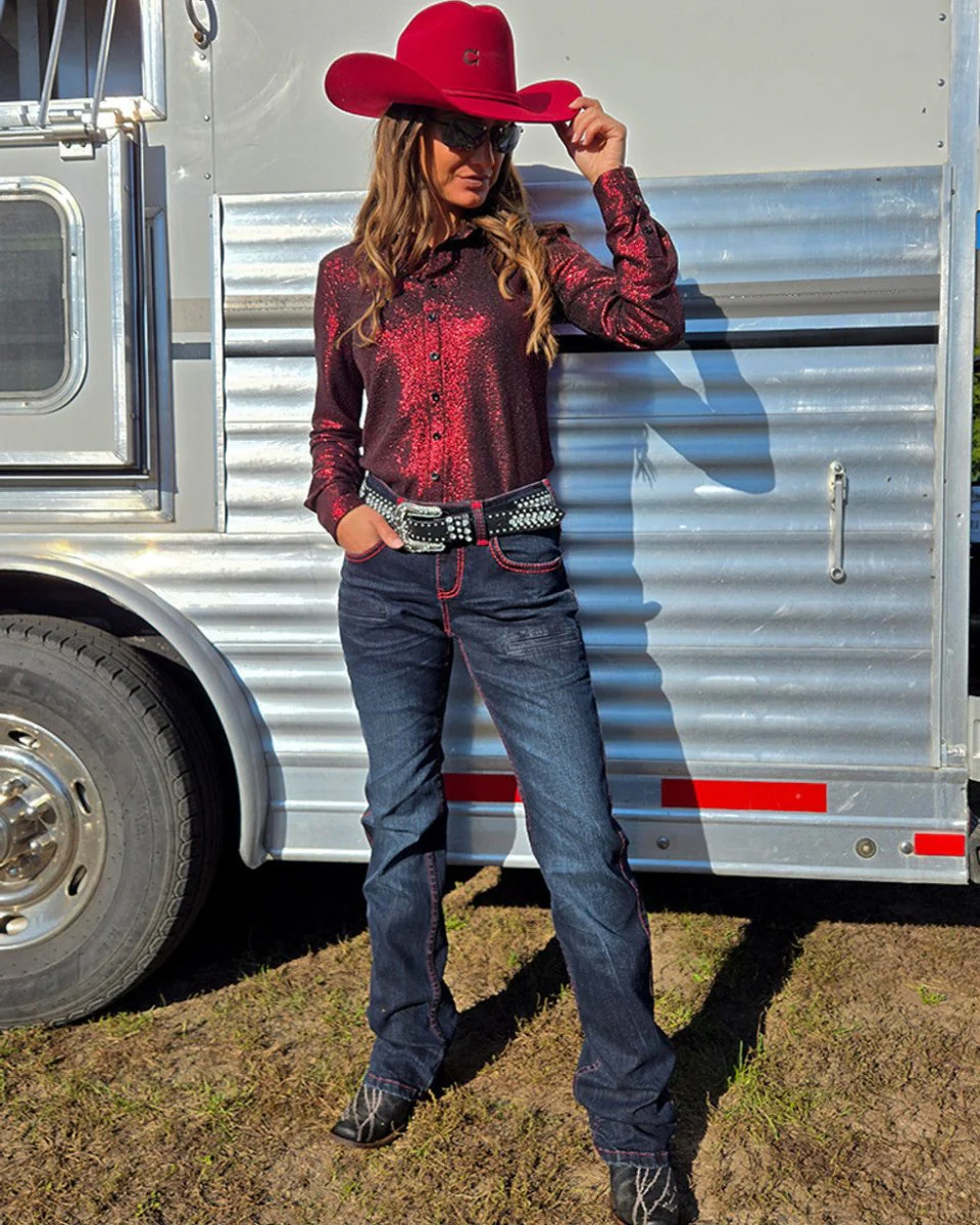 Ruby Natural Waist Bootcut Jeans by Cowgirl Tuff - Image 9