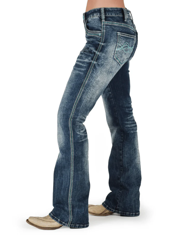 Cowgirl Tuff Turquoise Hurricane Bootcut Jeans - Image 10