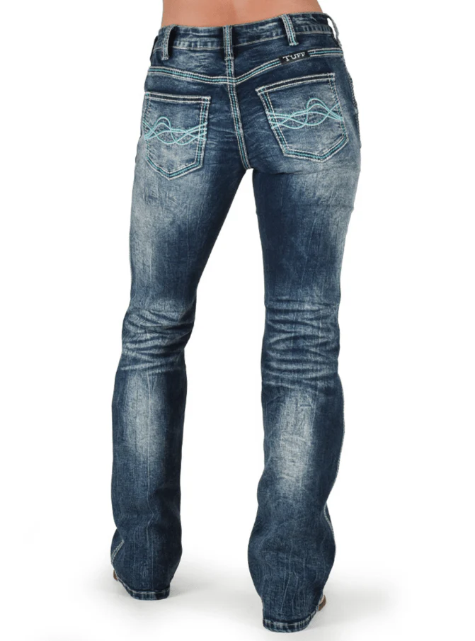 Cowgirl Tuff Turquoise Hurricane Bootcut Jeans - Image 11