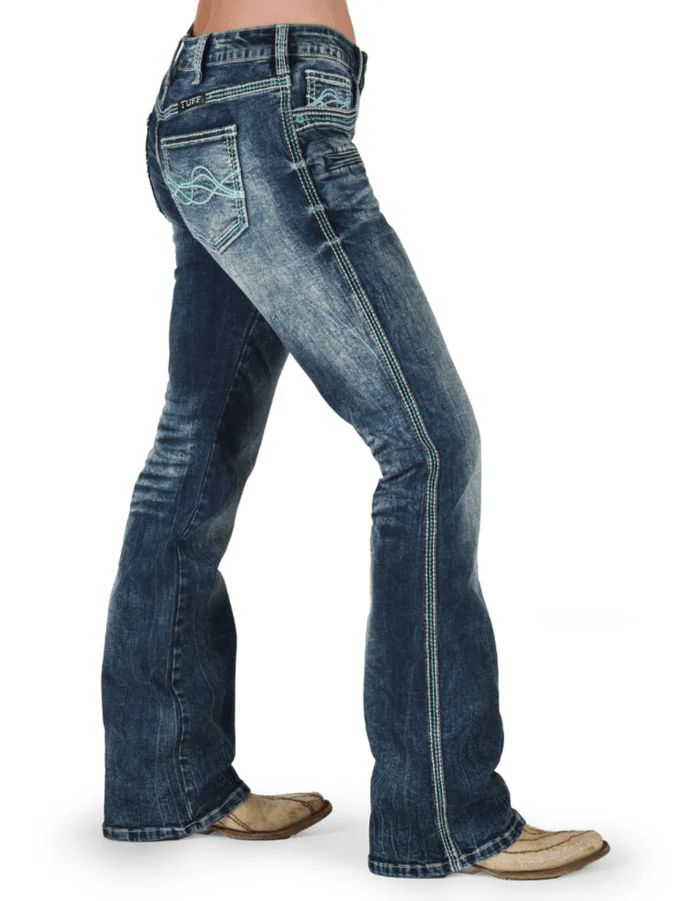 Cowgirl Tuff Turquoise Hurricane Bootcut Jeans - Image 8