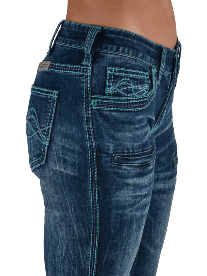 Cowgirl Tuff Turquoise Hurricane Trouser Jeans - Image 10