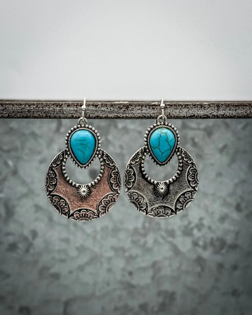 Crescent Bloom Dangle Fashion Earrings - Image 2