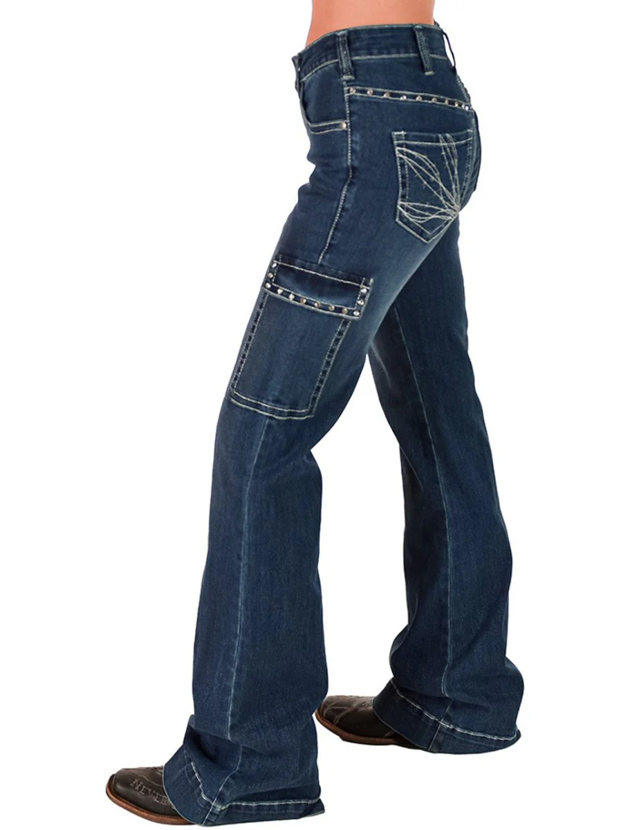Crystal Rocks Natural Waist Trouser Jeans by Cowgirl Tuff - Image 11