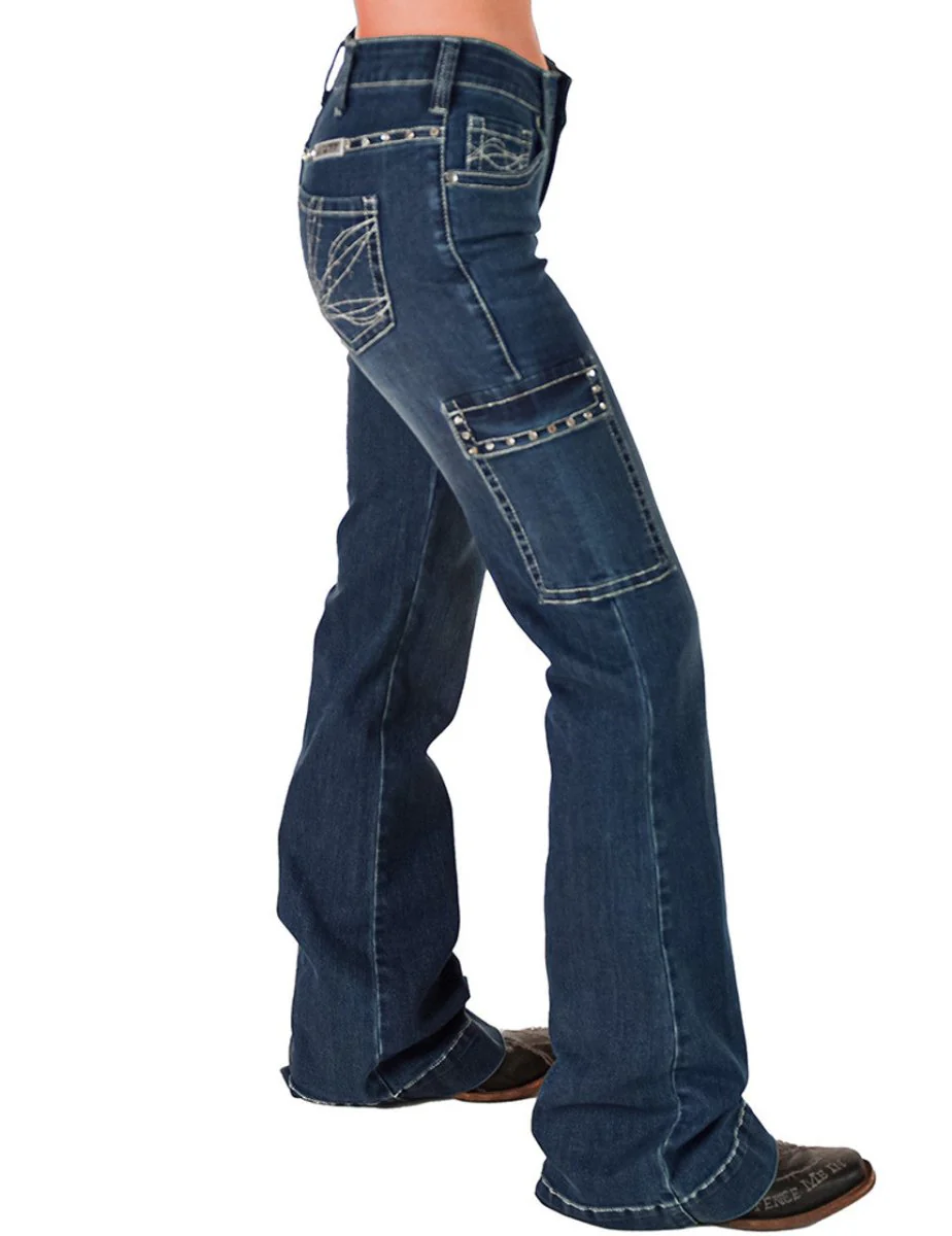 Crystal Rocks Natural Waist Trouser Jeans by Cowgirl Tuff - Image 13