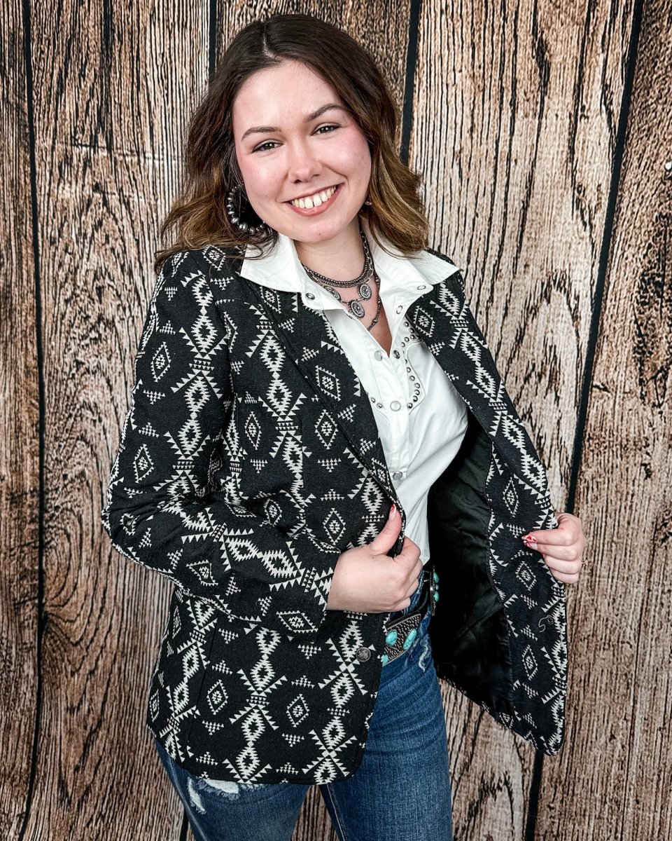 Cypress Ridge Southwestern Blazer in Black by Lucky and Blessed - Image 5