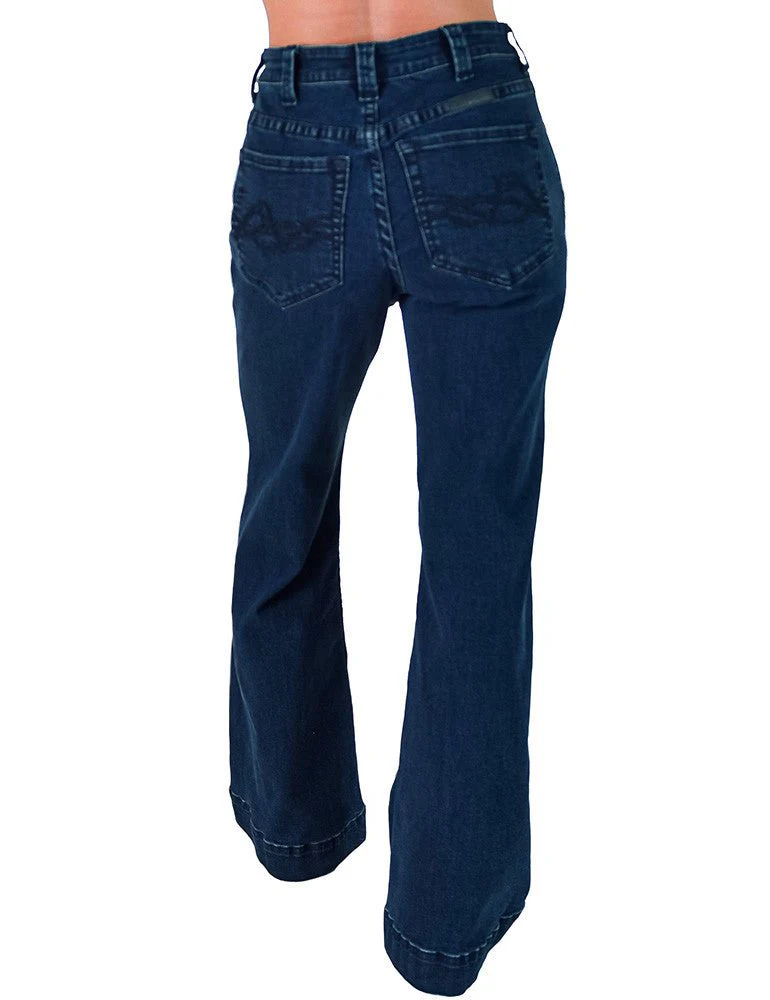 Dark Wide Leg Trouser Jeans by Cowgirl Tuff - Image 12