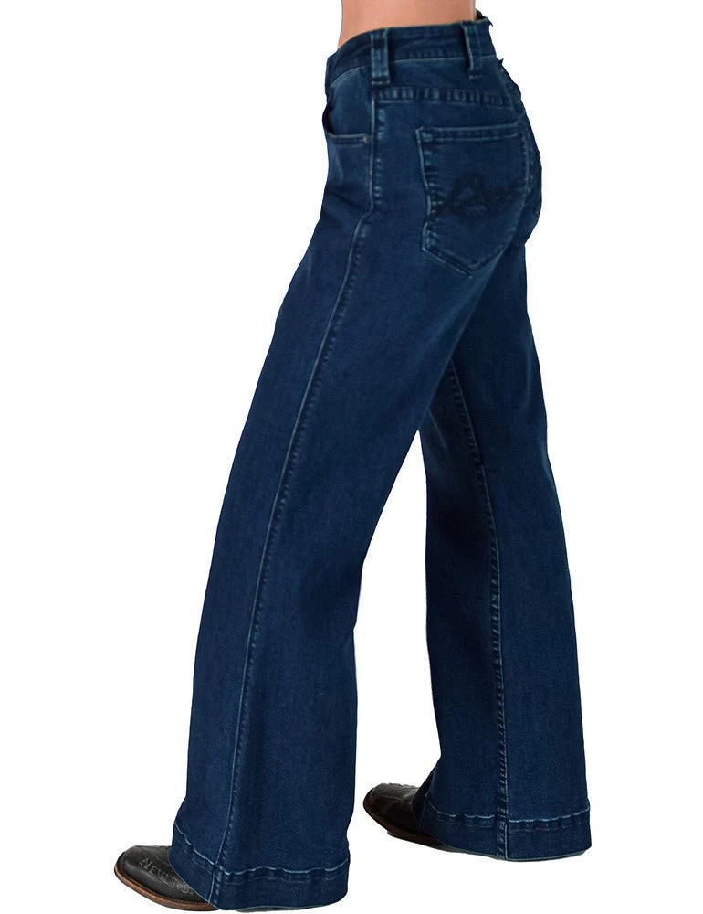 Dark Wide Leg Trouser Jeans by Cowgirl Tuff - Image 13