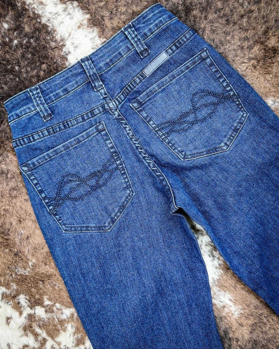 Dark Wide Leg Trouser Jeans by Cowgirl Tuff - Image 2