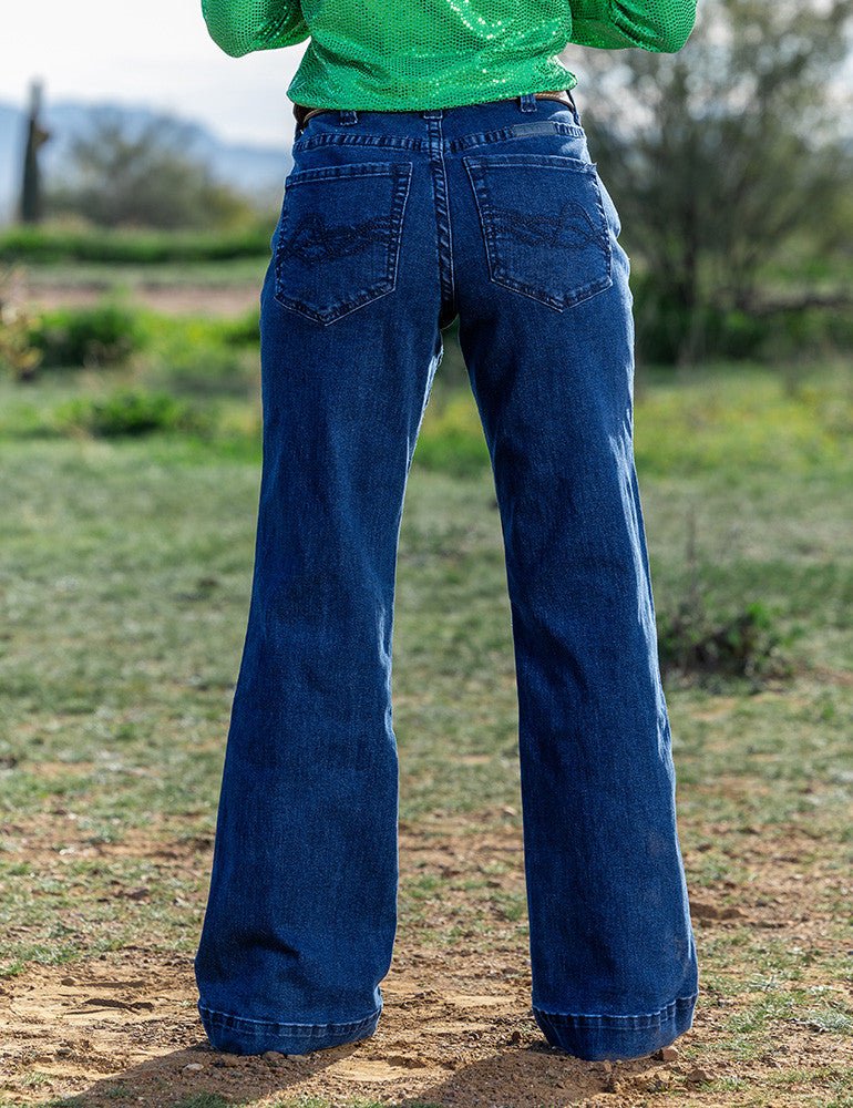 Dark Wide Leg Trouser Jeans by Cowgirl Tuff - Image 9