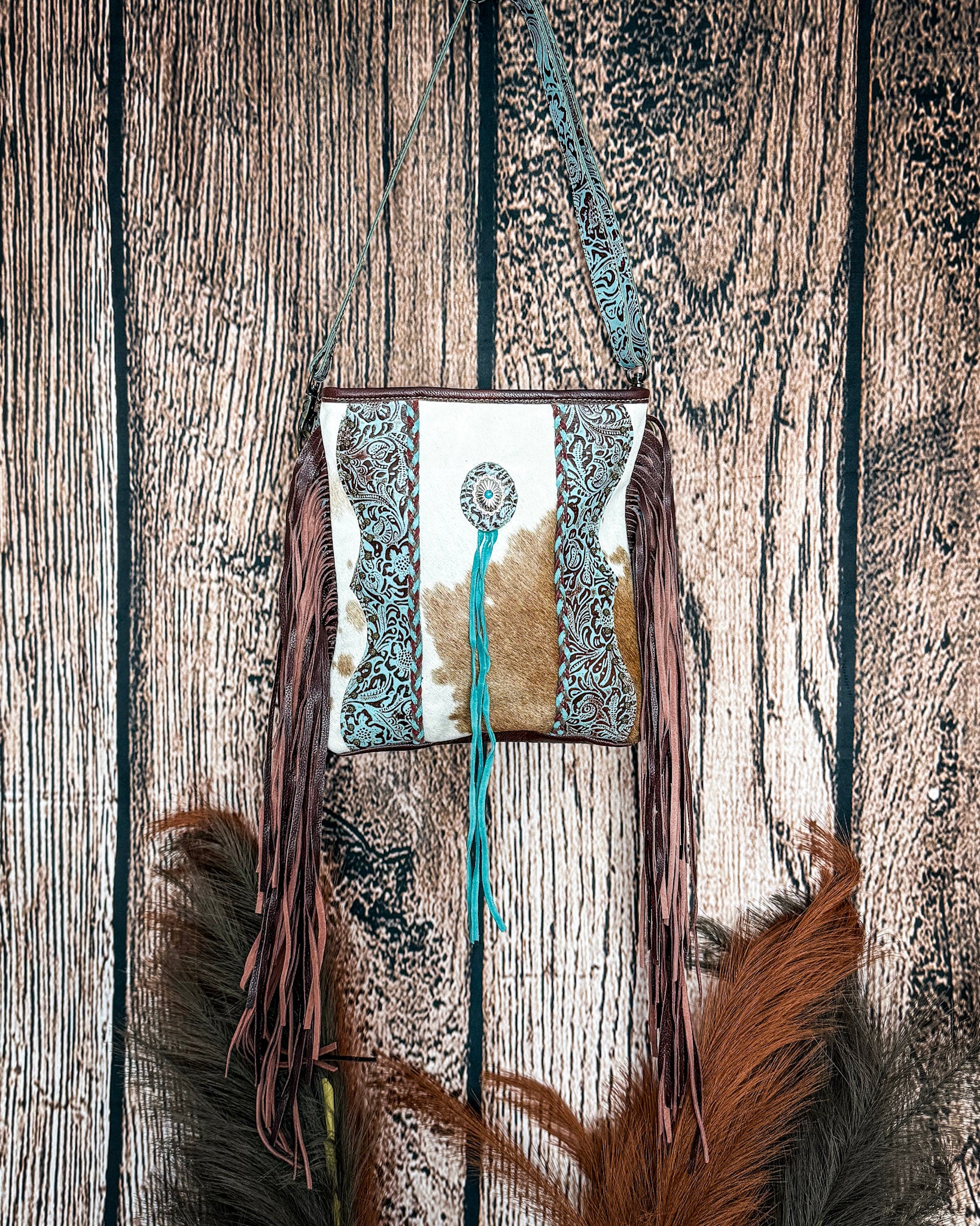 Dendrite Hairon Fringe Crossbody Bag by Myra Bag - Image 2
