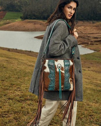 Dendrite Hairon Fringe Crossbody Bag by Myra Bag - Image 3
