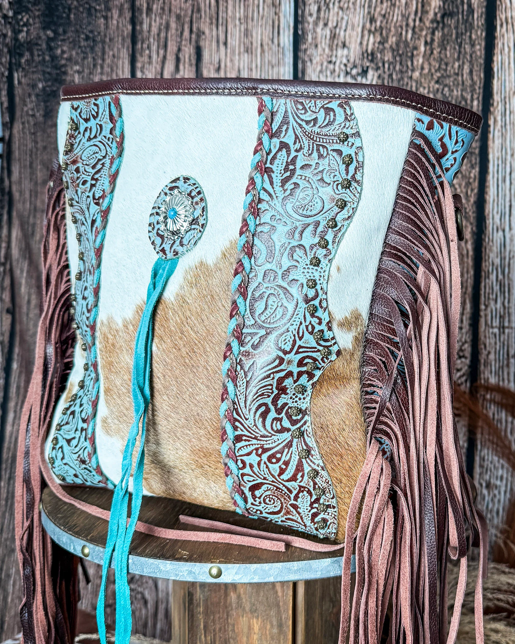 Dendrite Hairon Fringe Crossbody Bag by Myra Bag - Image 5