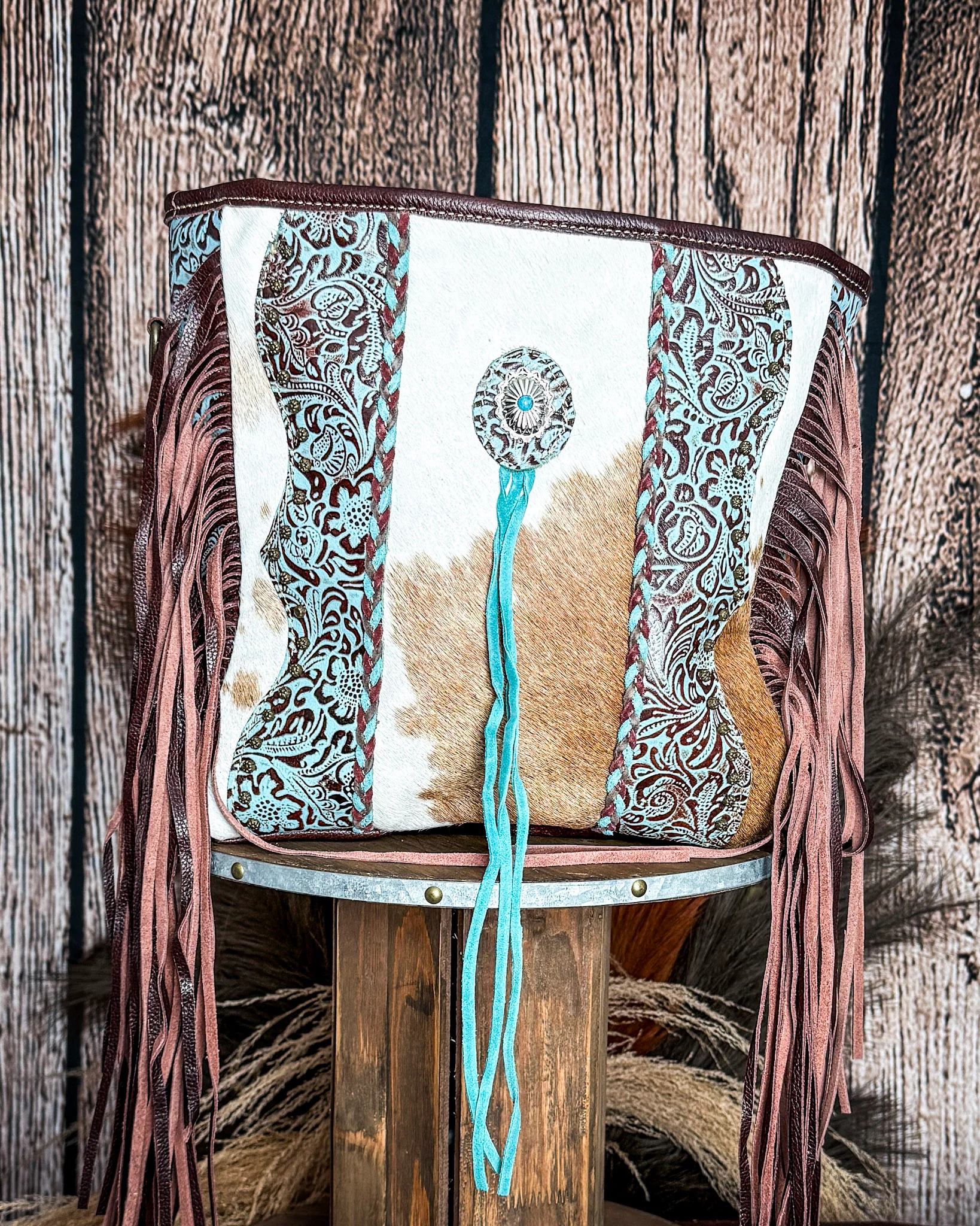 Dendrite Hairon Fringe Crossbody Bag by Myra Bag - Image 9