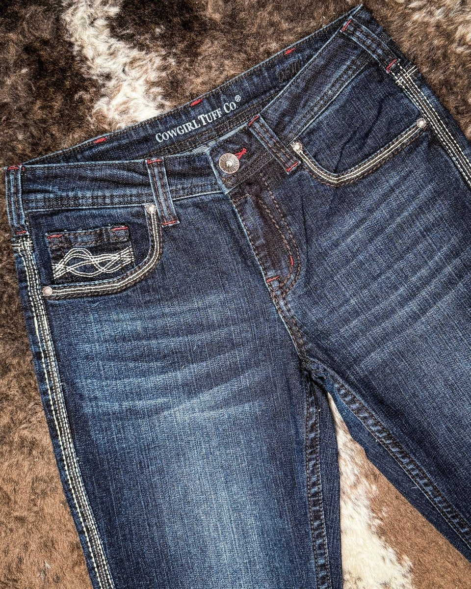 DFMI Indigo Mid-Rise Bootcut Jeans by Cowgirl Tuff - Image 4
