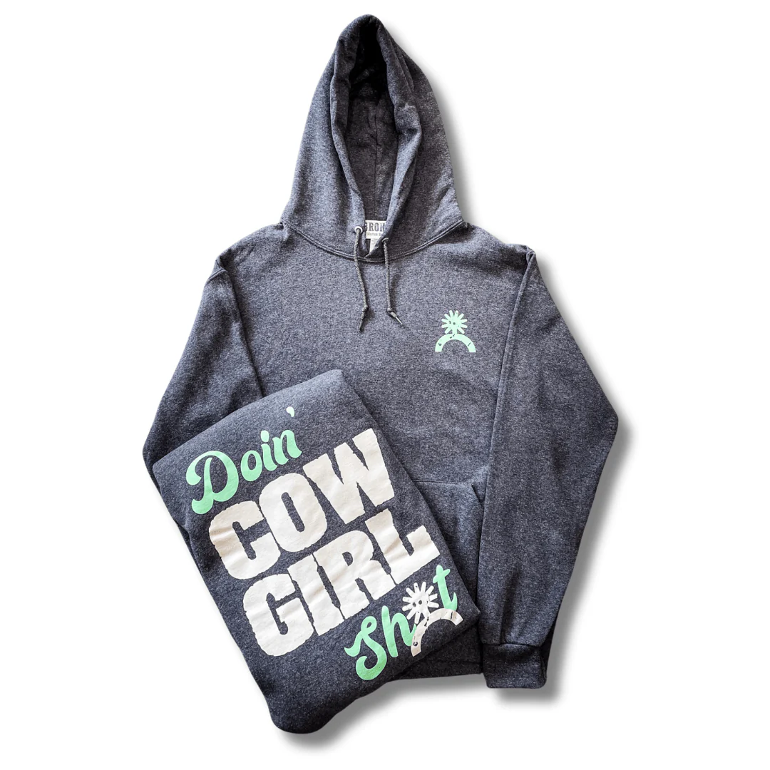 Doin' Cowgirl Sh*t Hoodie - Gray - Image 6