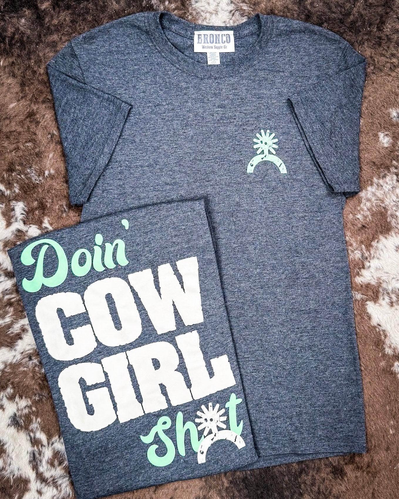 Doin' Cowgirl Sh*t Tee - Gray - Image 4