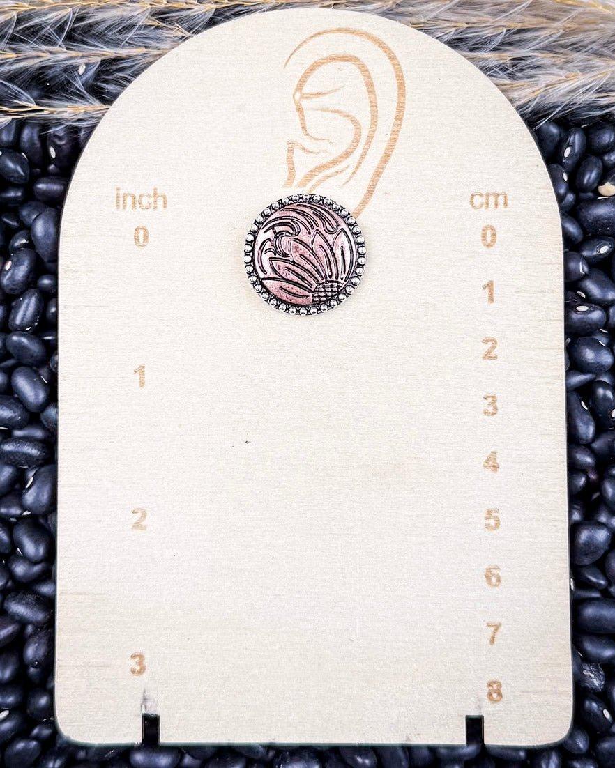 Eliza Flower Stud Fashion Earrings in Copper - Image 4