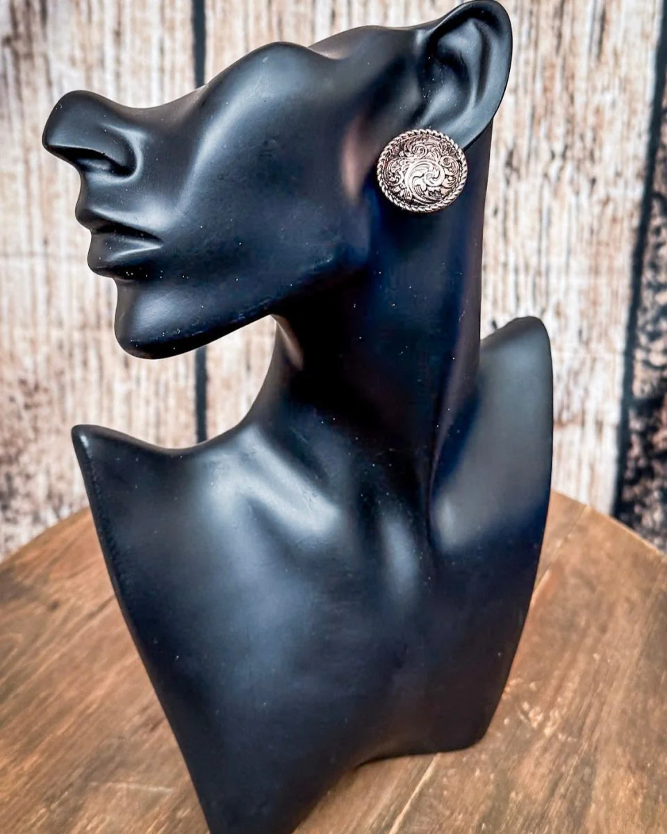 Ellie Western Rope Filigree Round Fashion Stud Earrings - Image 3