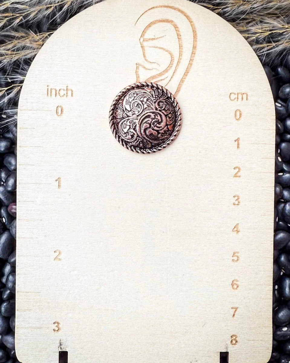 Ellie Western Rope Filigree Round Fashion Stud Earrings - Image 4