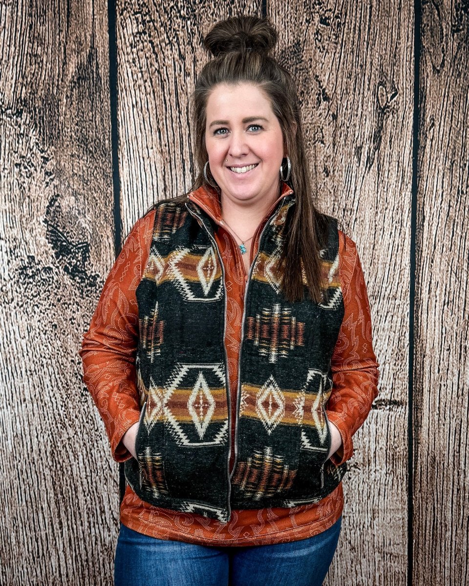 Ember Ridge Quilted Aztec Vest by Lucky & Blessed - Image 3