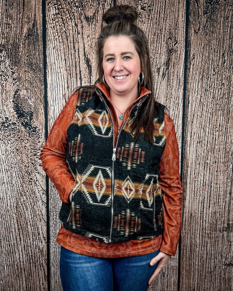 Ember Ridge Quilted Aztec Vest by Lucky & Blessed - Image 4