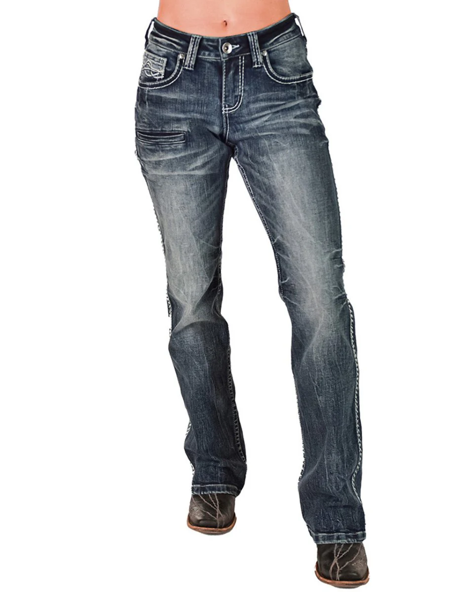 Fame Bootcut Jeans in Dark Wash by Cowgirl Tuff - Image 11